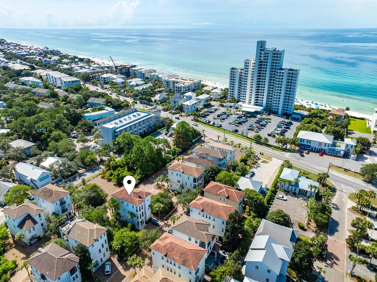 Aerial view of Casa Sunset Spritz near the Gulf