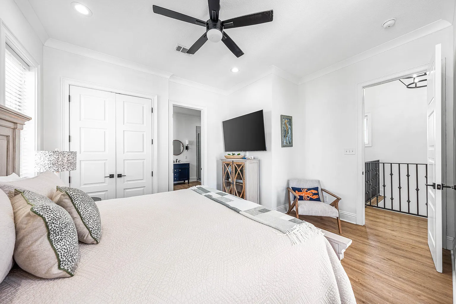 Blue coastal bedroom