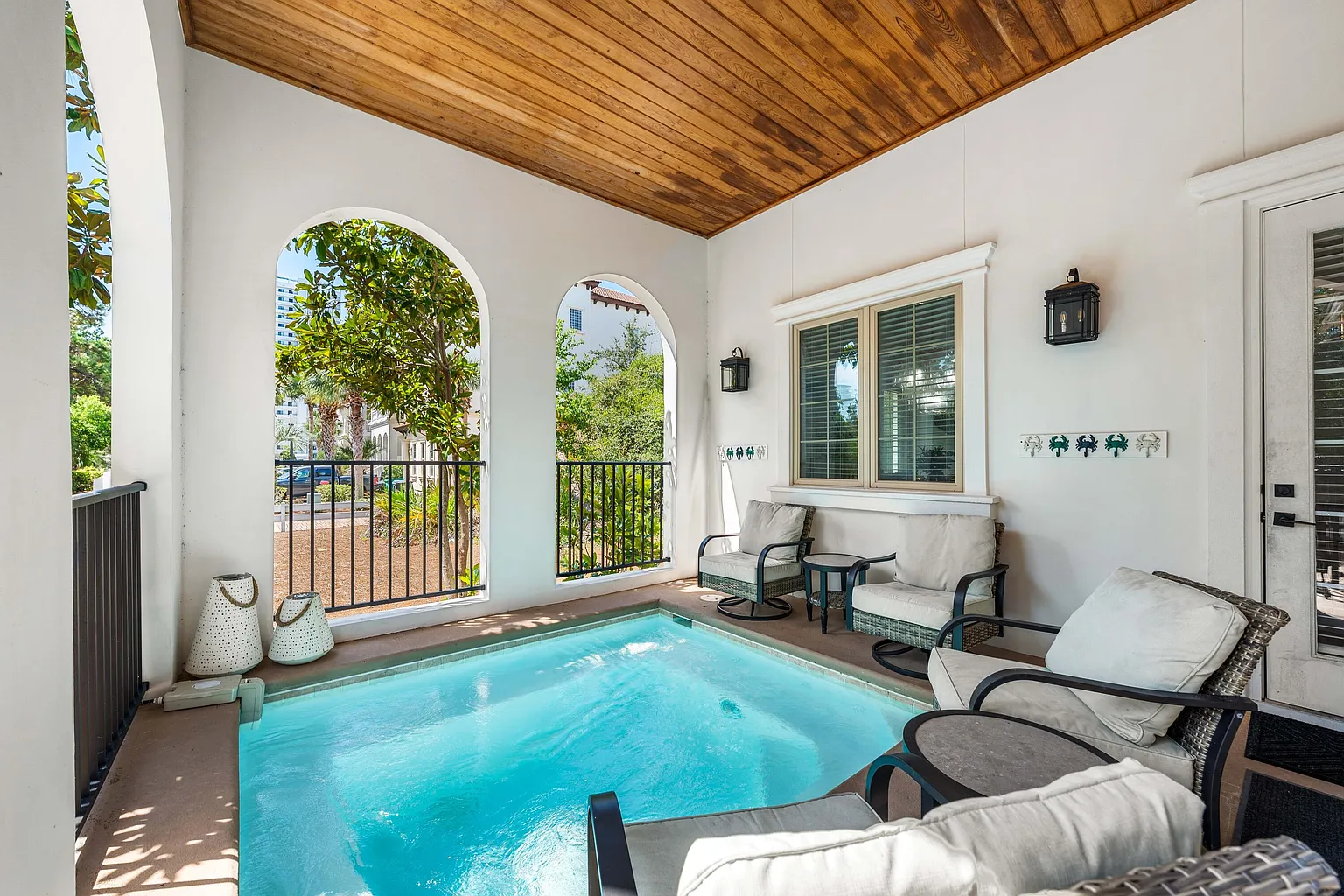 Pool seating area